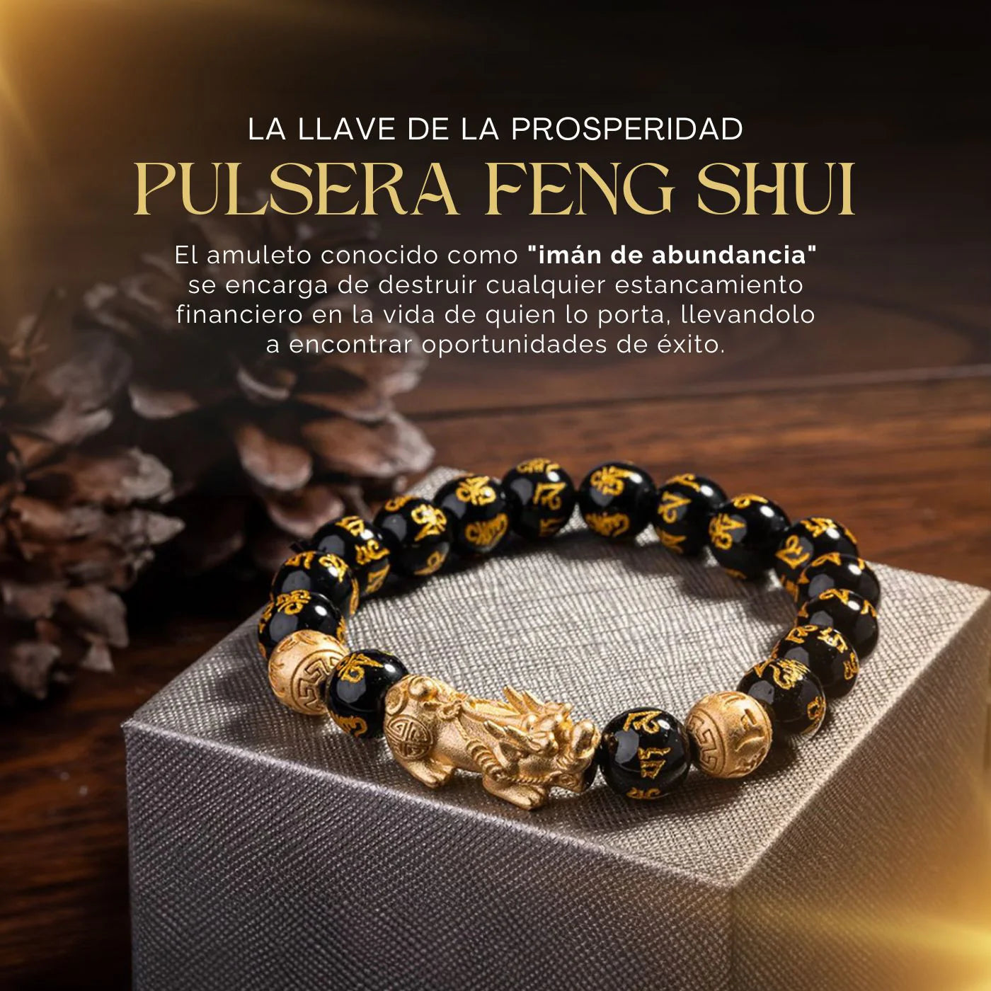 PULSERA FENG SHUI - Ajustable a cualquier muñeca
