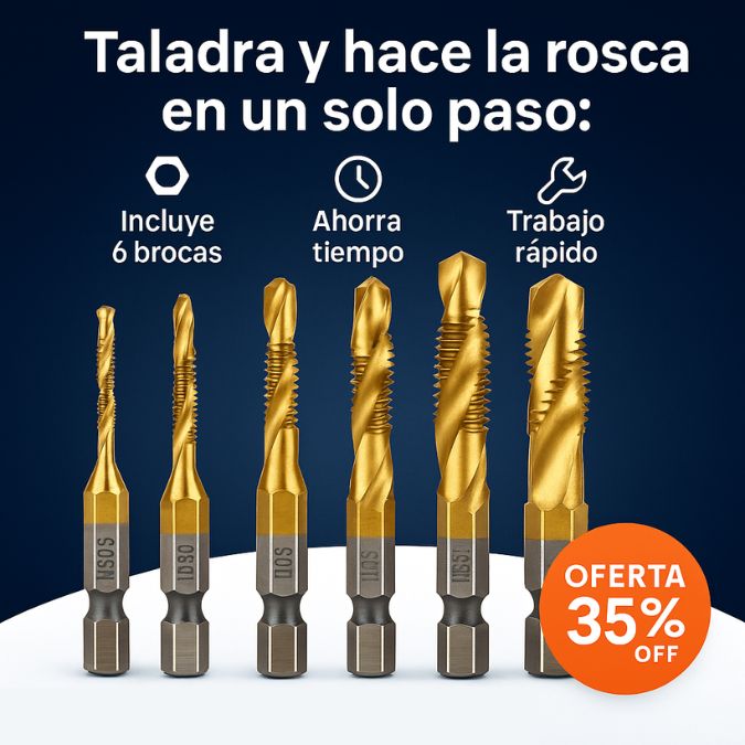 Set x 6 brocas para roscas de tornillos