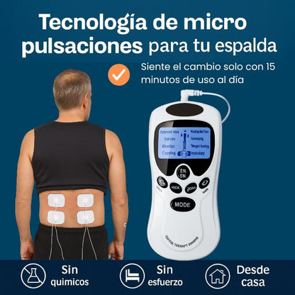 Electroestimulador con micro pulsaciones para aliviar la zona lumbar