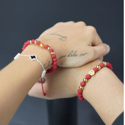 Unión Bendita™ — Pulseras San Benito para Parejas bañadas en oro