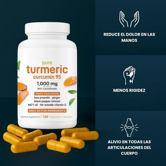 TURMERIC X 120 Capsulas- Alivia inflamación y dolores articulares