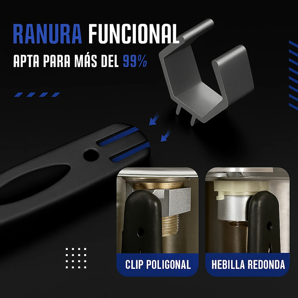 MultiTool™Lleve doble poder: una herramienta que se adapta a cualquier tuerca.