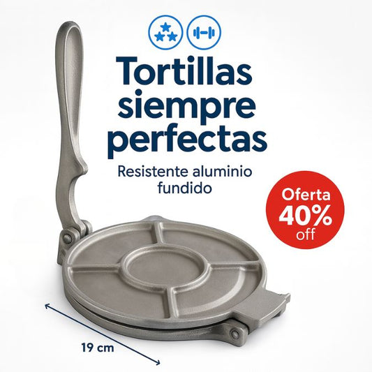 Prensa en aluminio fundido – Tortillas Perfectas en Segundos 🌮✨