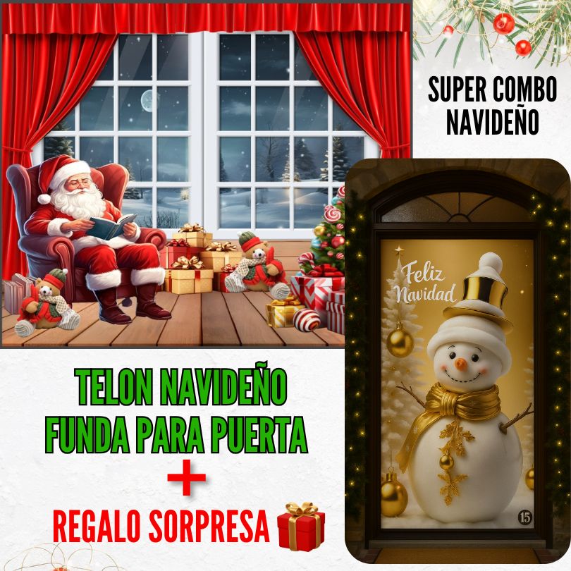 COMBO NAVIDEÑO: FUNDA - TELON Y REGALO SORPRESA