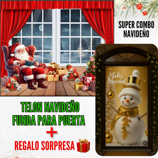 COMBO NAVIDEÑO: FUNDA - TELON Y REGALO SORPRESA